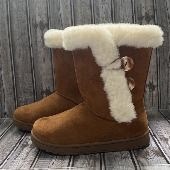 SO Chestnut Faux Fur Women's Boots Size 9.5 - Picture 2 of 11